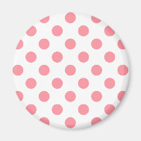Coral and white polka dots