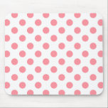 Coral and white polka dots mouse mat<br><div class="desc">Coral and white polka dots</div>