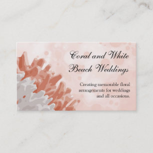 Coral and White Reef Business Card