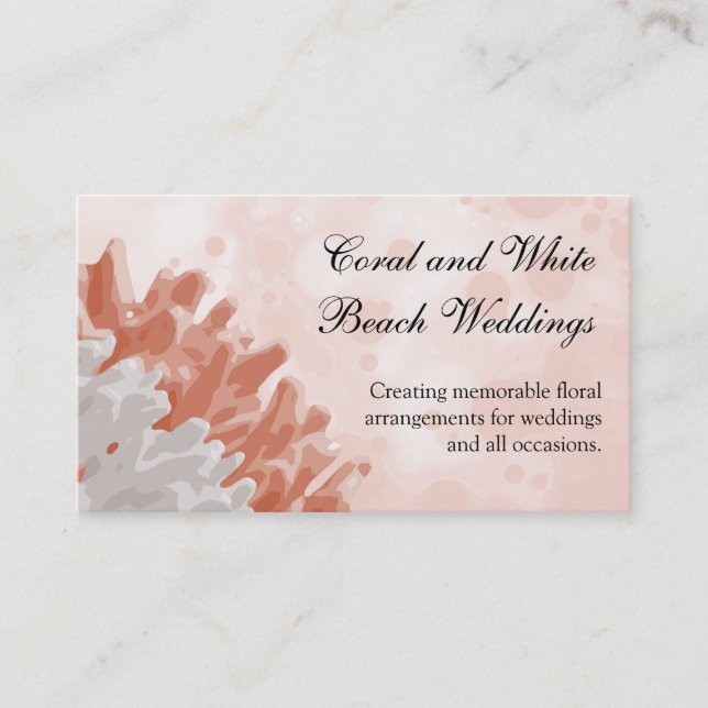 Coral and White Reef Business Card (Front)