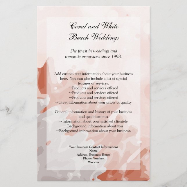 Coral and White Reef Flyer (Front)