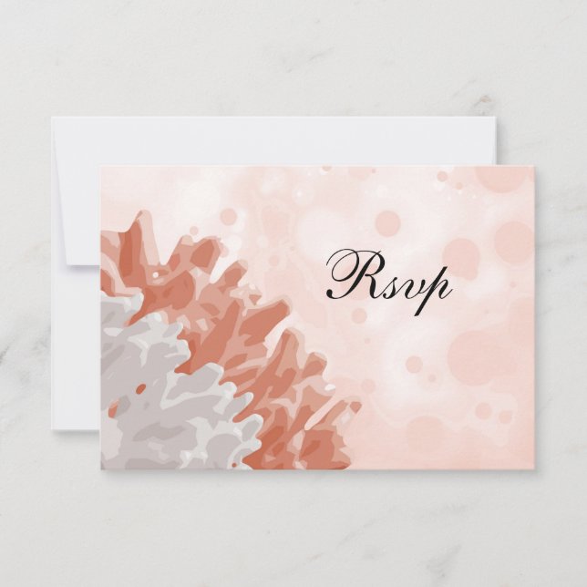 Coral and White Reef RSVP Card (Front)