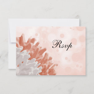Coral and White Reef RSVP Card