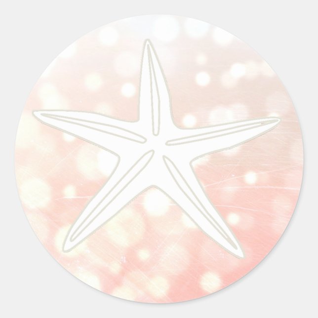 Coral and White Starfish Stickers (Front)