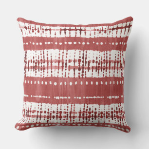 Coral and White Throw Pillow
