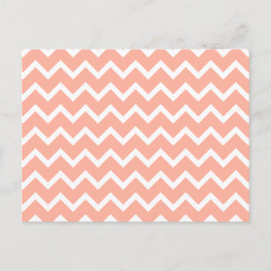 Coral and White Zig Zag Pattern. Postcard