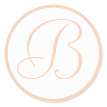 Coral and Whte Monogrammed Wedding Envelope Seals