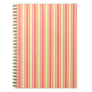 Coral and yellow candy stripes notebook