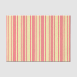 Coral and yellow candy stripes tissue paper