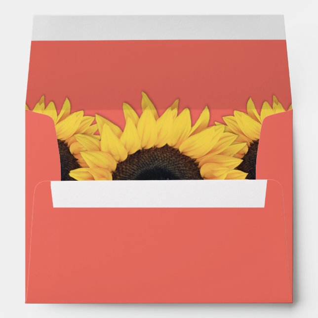Coral and Yellow Sunflower Envelope (Back (Bottom))