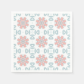 Coral Aqua Mediterranean Medallion Decoupage Napkin