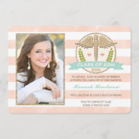 Coral Aqua Nursing School Graduation Announcement