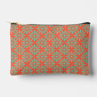 Coral Aquamarine Flower Seamless Pattern Accessory Pouch