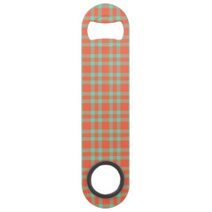 Coral Aquamarine Plaid Pattern