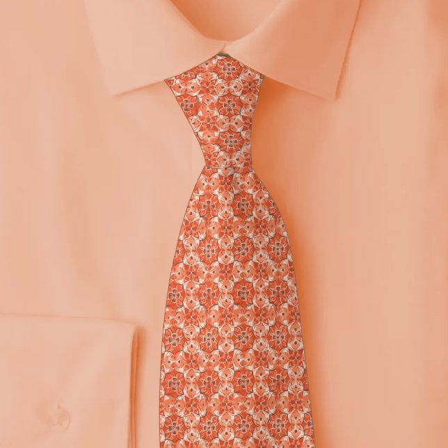 Coral Arabesque Geometric Tie (Creator Uploaded)