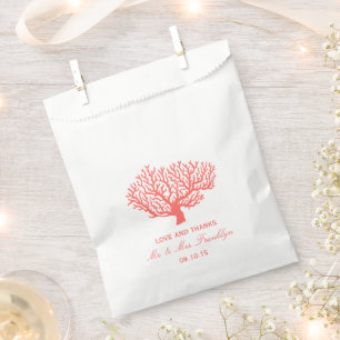 Coral Beach Wedding Favour Bag
