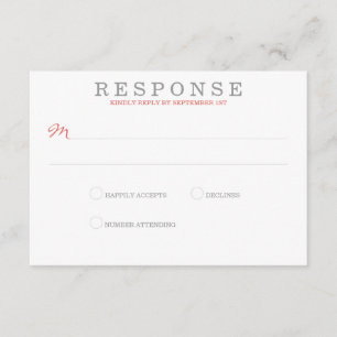 Coral Beach Wedding RSVP Card