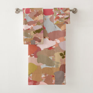 Coral Beads Paint Splatter 5050 Bath Towel Set