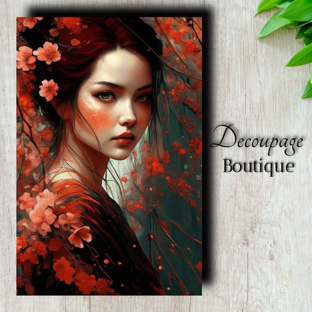 Coral Blossom Dream Decoupage Tissue Paper (Coral Blossom Dream Decoupage Tissue Paper)