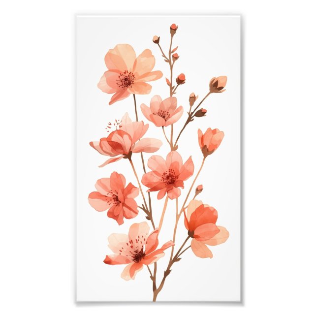 Coral Blossom Dreams Photo Print (Front)