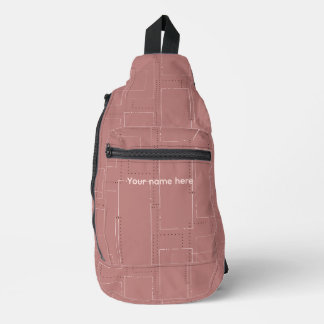 Coral Blueprint Shoulder Backpack