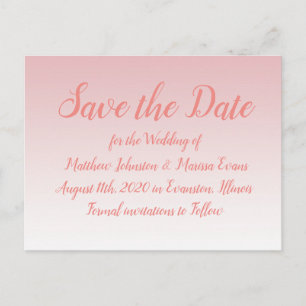 Coral Bokeh Personalised Save the Date Postcard