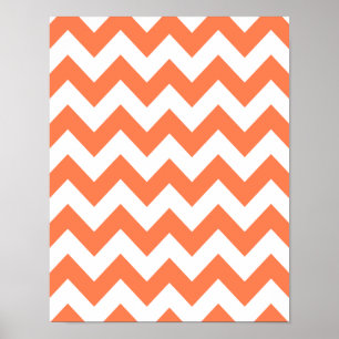 Coral Bold Chevron Poster