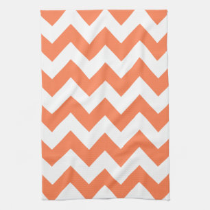 Coral Bold Chevron Tea Towel