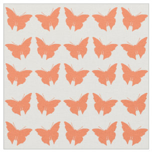 Coral Bold Mod Butterflies Fabric