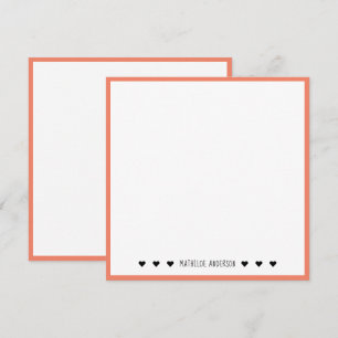 Coral Border Typography Name Thank You Card