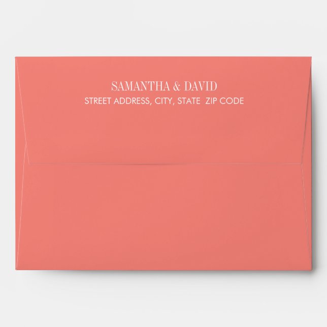 Coral Botanical magnolia flower Wedding | A7 Envelope (Back (Top Flap))