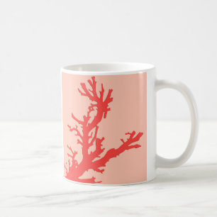 Coral branch - shades of coral orange coffee mug