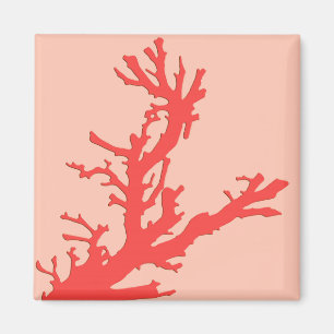 Coral branch - shades of coral orange magnet
