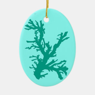 Coral Branch, Turquoise and Aqua Ceramic Tree Decoration