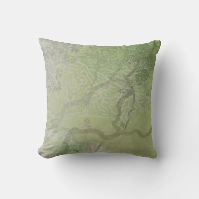 COral Branches Sage Green Pillow (Front)