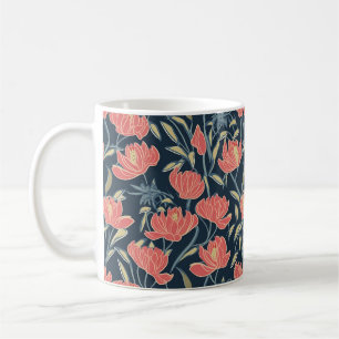 Coral Breeze Floral Coffee Mug