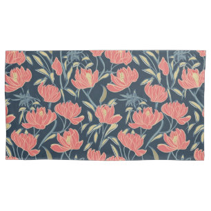 Coral Breeze Floral Pillowcase