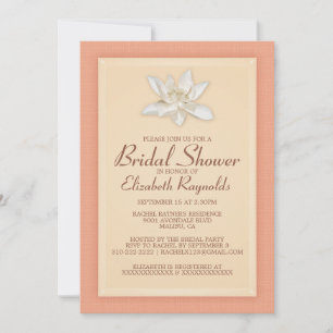 Coral Bridal Shower Invitations