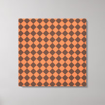 Coral Brown Checker Diamond Pattern