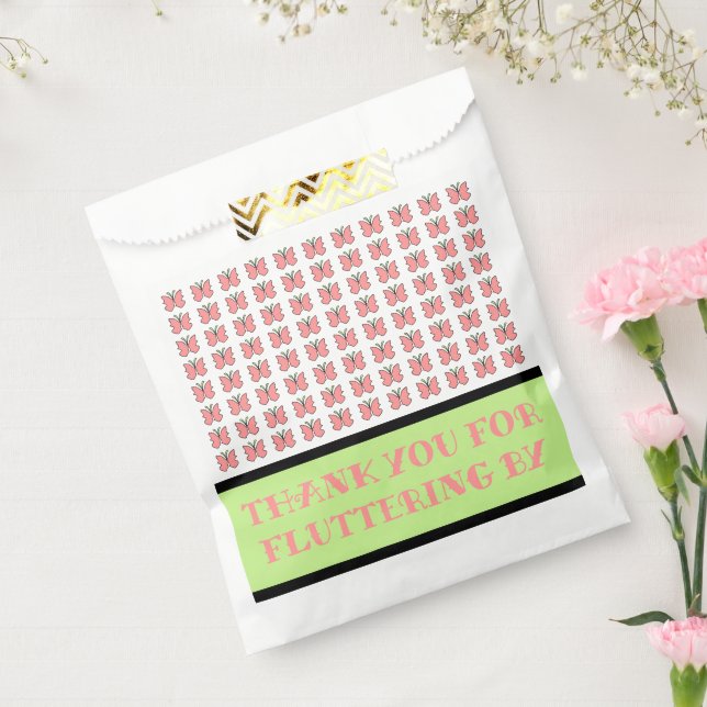 Coral Butterfly Birthday Party Favour Bags (Sealed)