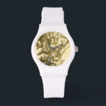 Coral by the Sea Watch<br><div class="desc">Get this modern piece of artwork today with cream coloured background. This piece of art contains a silhouette, translucent coral that is very sharp and vivid. It's a contemporary art piece that will be perfect for any type of nautical theme you are trying to go for.</div>