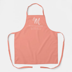 Coral Cascade Monogrammed Apron