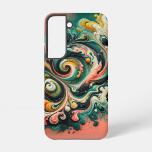 Coral Cascade Swirl Abstract Fluid Art Samsung Galaxy Case