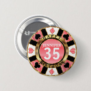Coral Casino 00th Birthday Party 6 Cm Round Badge