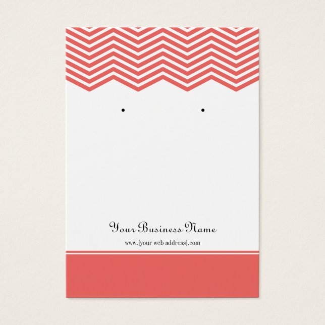 Coral Chevron Custom Earring Display Card (Front)