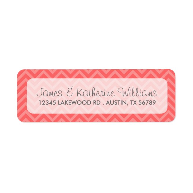 Coral Chevron Stripes Modern Wedding (Front)