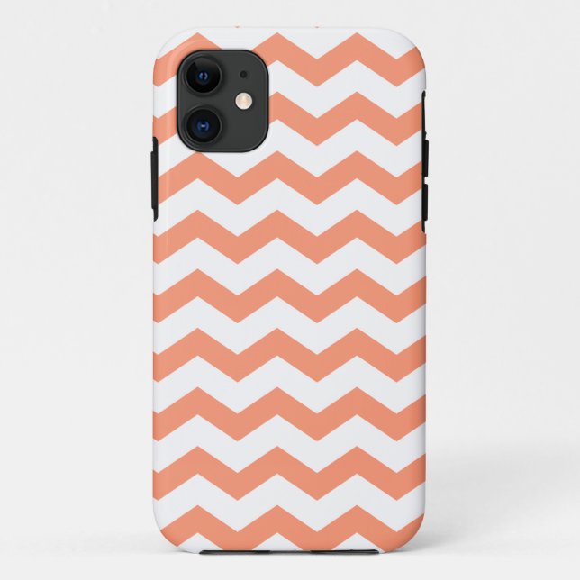 Coral Chevron Zigzag Stripes Case-Mate iPhone Case (Back)