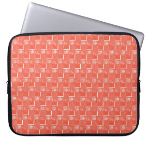 Coral Chic Mod Design Laptop Sleeve