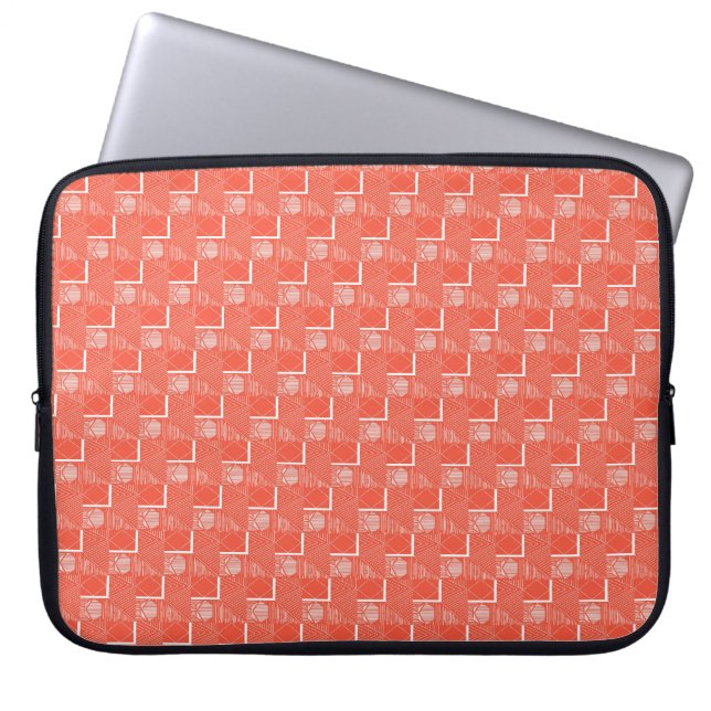 Coral Chic Mod Design Laptop Sleeve (Front)