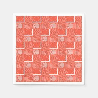 Coral Chic Mod Design Napkin